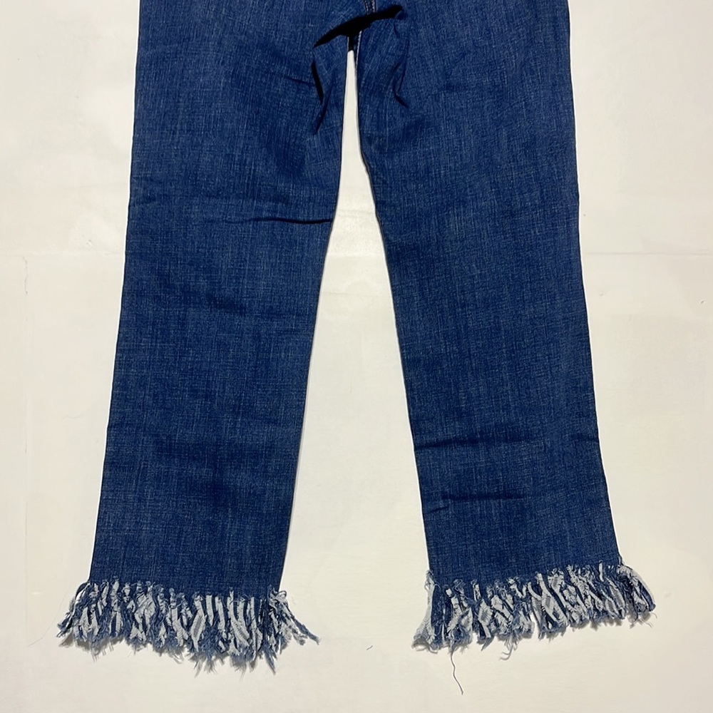 Levi's Slimming Straight Frayed Hem Medium Wash Denim Jeans Size 29 - Picture 9 of 11